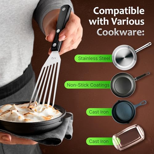 MIU Fish Spatula Stainless Steel, Flexible, Polished Metal, Corrosion