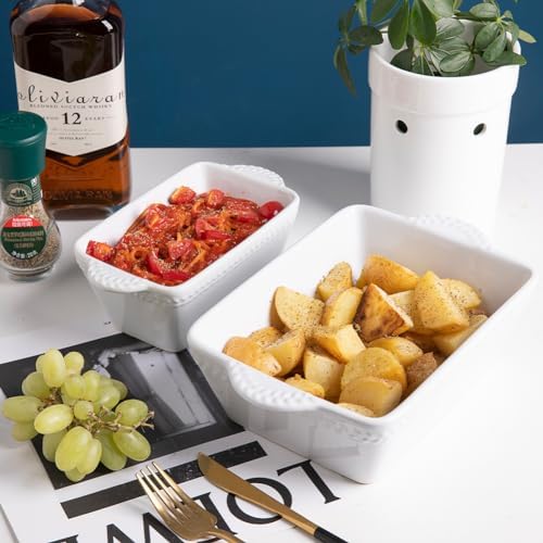 Sweejar White Ceramic Lasagna Baking Dish with Trivet