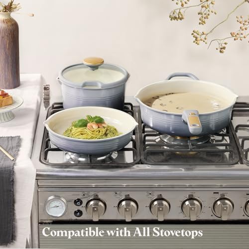 CAROTE 20pcs Titanium Cookware Set, Pots and Pans Set Detachable