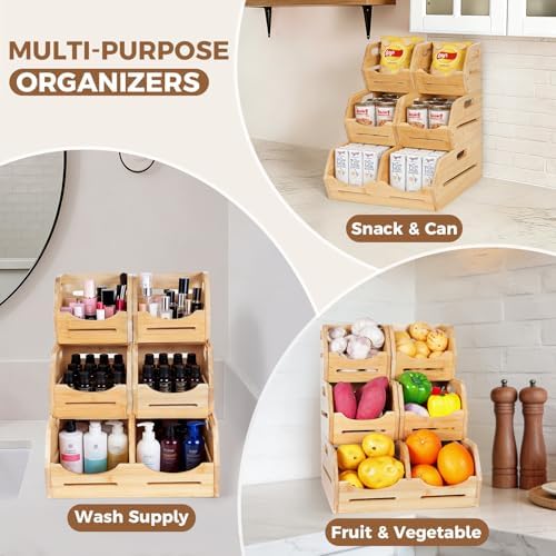 3-Tier Pantry Organizers and Storage Bins for Kitchen Countertop