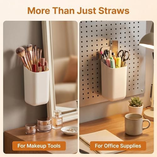 Magnetic Straw Holder for Refrigerator, Straw Organizer for Cabinet