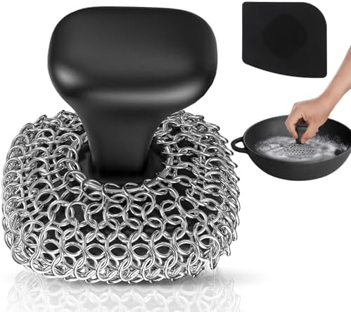 Cast Iron Scrubber Dish Scrub Brush for Cast Iron Pan Skillet
