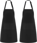 NLUS 2 Pack Kitchen Cooking Aprons, Adjustable Bib Soft Chef Apron by NLUS