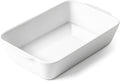 HOMBENE 1.2 QT White Casserole Dish, Lasagna Pan by HOMBENE