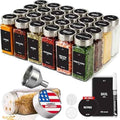 Deco haus Glass Spice Jars with Label 24x4oz - Spice Containers +280