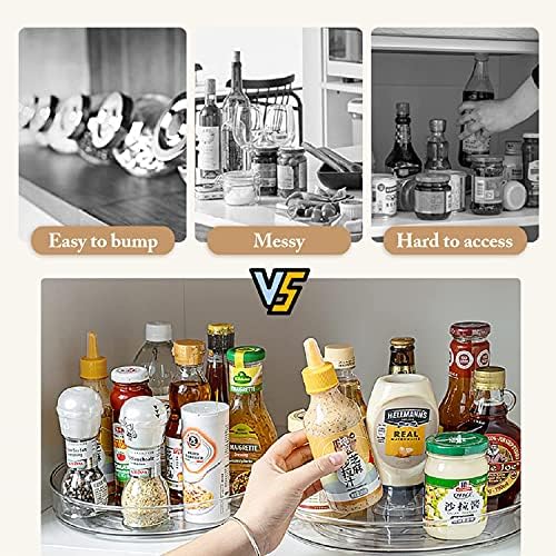 URALFA 2 Pack Lazy Susan Turntable, 10.5 Inch Spinning Cabinet Organizer