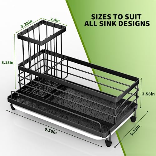 Cisily Kitchen Sink Caddy Organizer with Dish Brush Holder