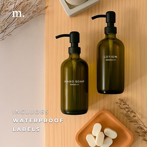MaisoNovo 2-Piece 16.9oz Green Soap Dispensers