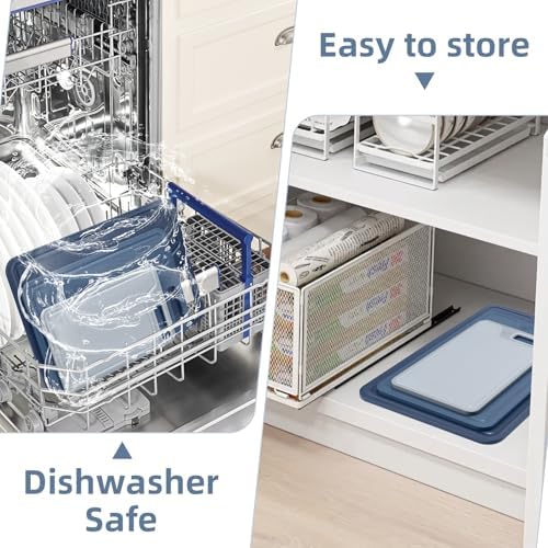 4 Piece Plastic Cutting Board Set for Kitchen Dishwasher Safe,Food