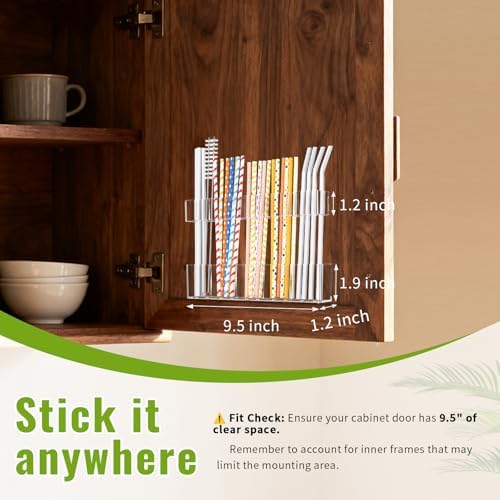 Mpotmiy 9.5" Acrylic Straw Holder Organizer