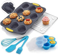 Air Fryer Egg Bites & Collapsible Silicone Muffin Pan Set