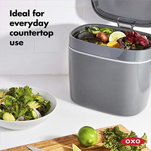 OXO Good Grips Compost Bin, Charcoal, 1.75 Gal