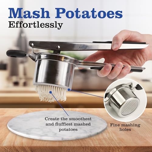 Mindful Design Large 15oz Potato Ricer, Heavy Duty Stainless Steel