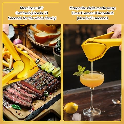 Manual Lemon Squeezer, 2 Packs, Yellow