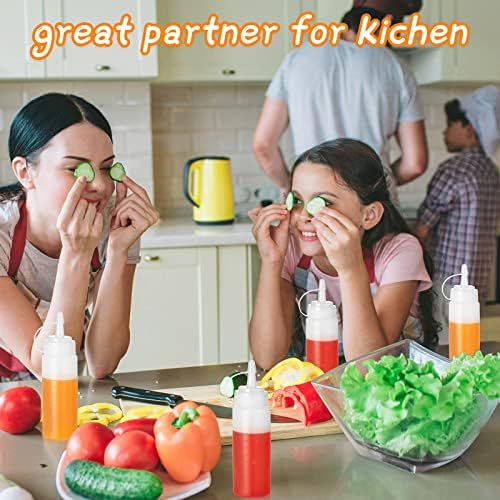 60 Pieces 4 oz Plastic Condiment Squeeze Bottles Small Squirt Bottles