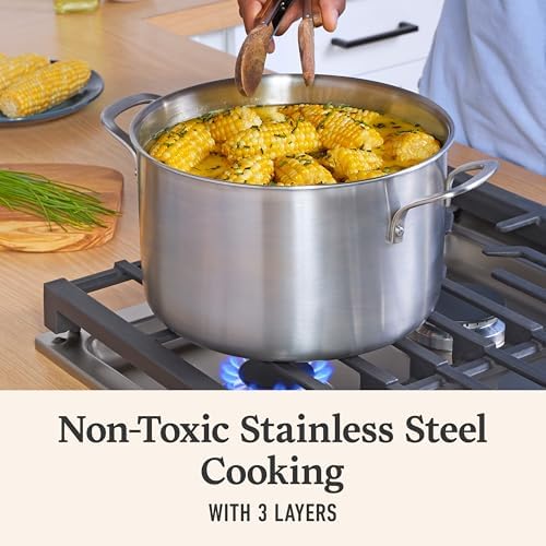 Calphalon Brushed 3-Ply Stainless Steel Cookware Set w/Turbo Heat Tech