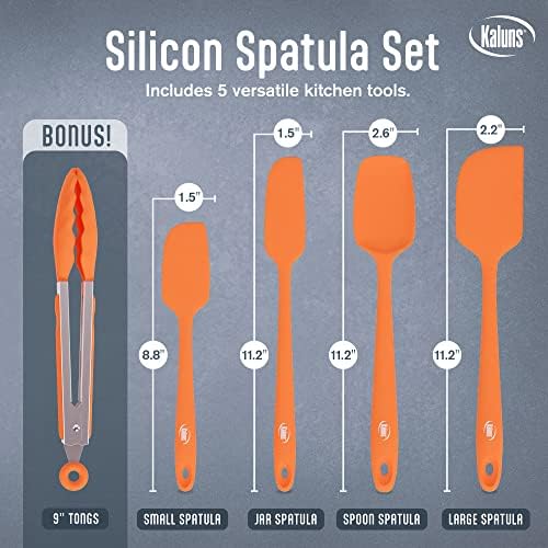 Kaluns Silicone Spatula Set, 4 Rubber Spatulas 600°F Heat Resistant