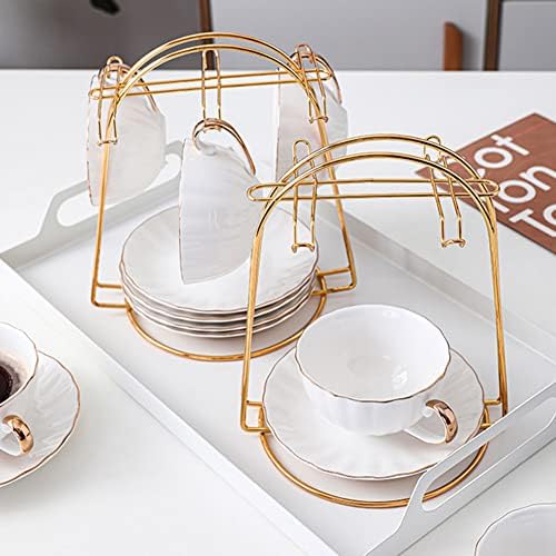 EUBUY Tea Cups Holder, Gold Metal Coffee Cup Tea Cups Rack