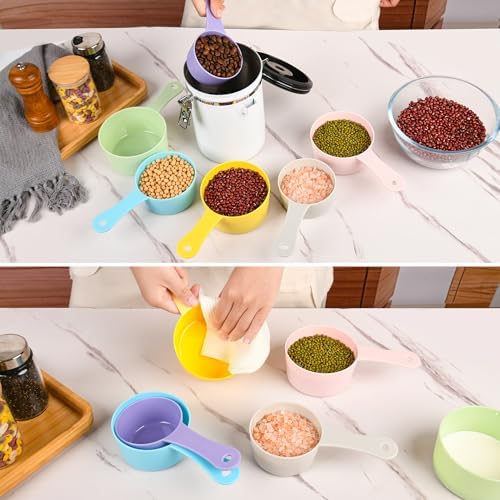 Measuring Cups Set 6, Colorful Plastic Measuring Cup Set, Big Size