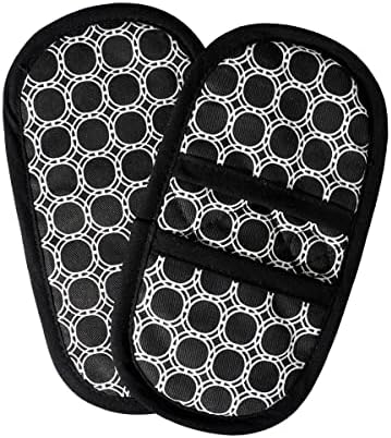 Quilted Heat-Resistant Black Oven Mitts, Set of 2