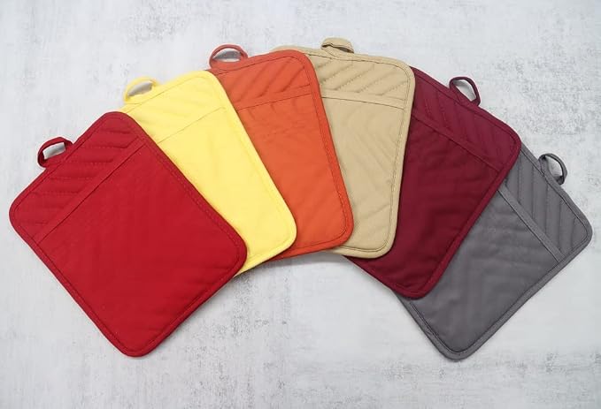Oven Pot Holder with Pocket Cotton Heat Resistant Coaster Potholder Kitchen Hot - Image 5