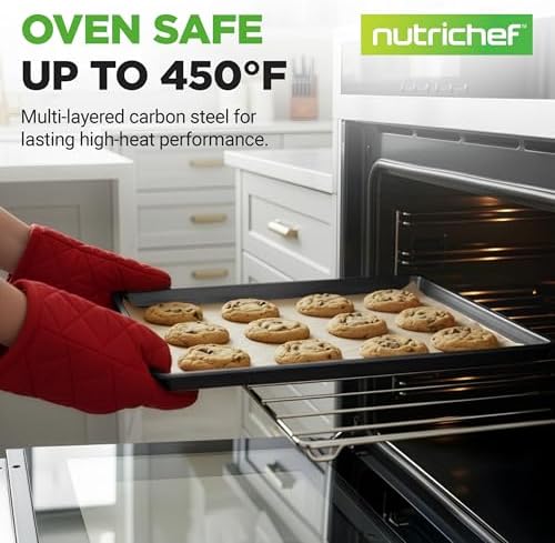 NutriChef 2-Piece XL Mega Cookie Sheet Baking Pans Set - 22" x 16"