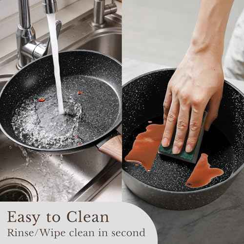 EWFEN 25 Pcs Pots and Pans Set, Nonstick Ceramic Cookware Sets