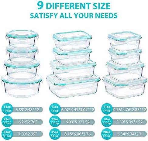 24pc Glass Food Storage Containers with Locking Lids