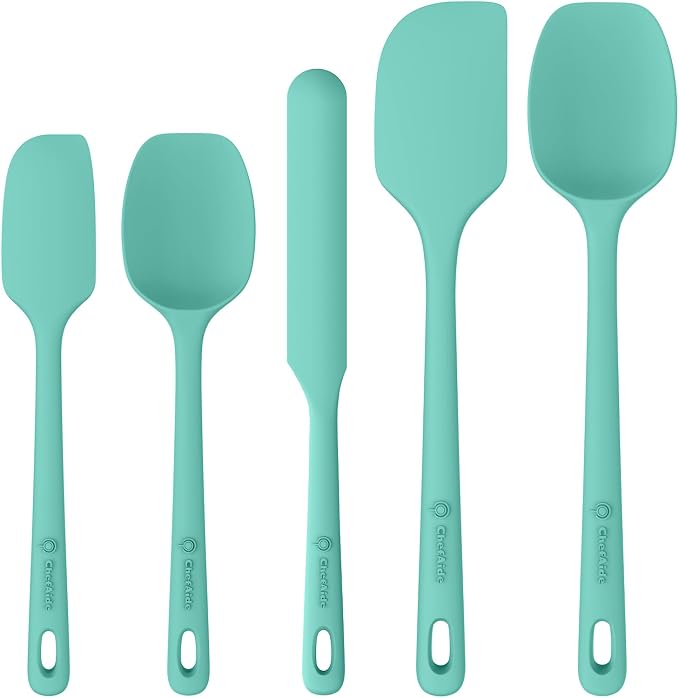 ChefAide 5 Pieces Silicone Spatula Set, Food Grade Rubber Spatula, Upgrade by ChefAide