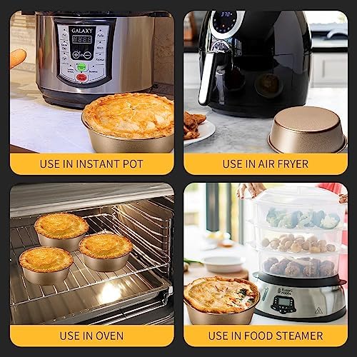 Yomvzake Air Fryer Mini Pie Pan Tart Tins, Jumbo Muffin Cupcake Pan