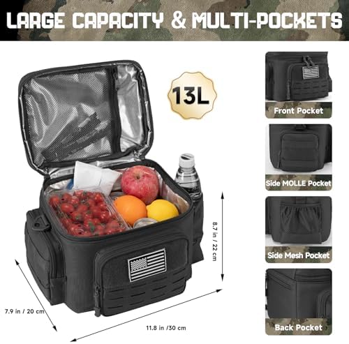 QT&QY Tactical Insulated Lunch Bag (Black)