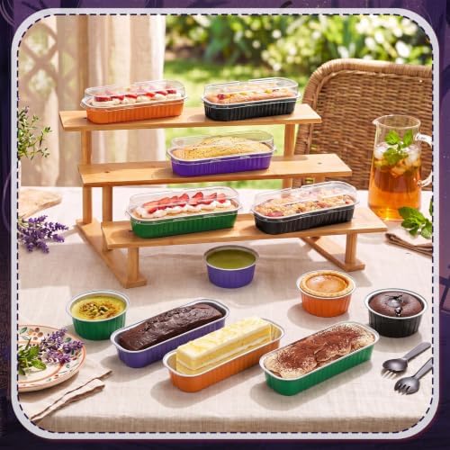 Blushtier 120 Set/240 Pcs Halloween Mini Loaf Pans with Lids and