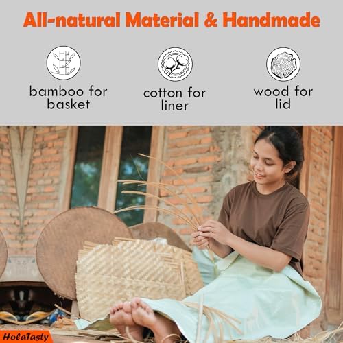 Tortilla Warmer Basket w Removable Insulation Liner, 9.4'' Large
