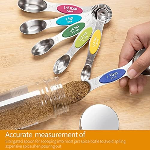 NIUTA® Magnetic measuring spoons set®, stackable on both sides