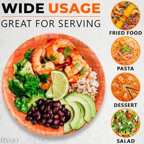 HYQO Wooden Salad Bowl Set of 6, Wooden Bowls for Food, 7.9 Inch, 9 oz