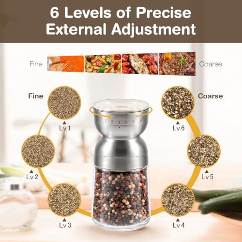 Vucchini Manual Ceramic Salt & Pepper Grinder Set