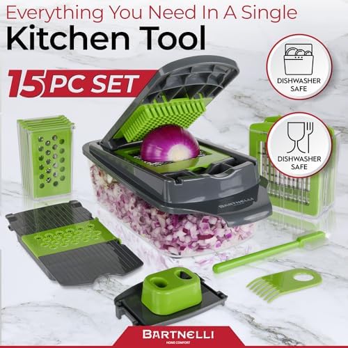 Bartnelli 15-Piece Vegetable Chopper and Food Slicer
