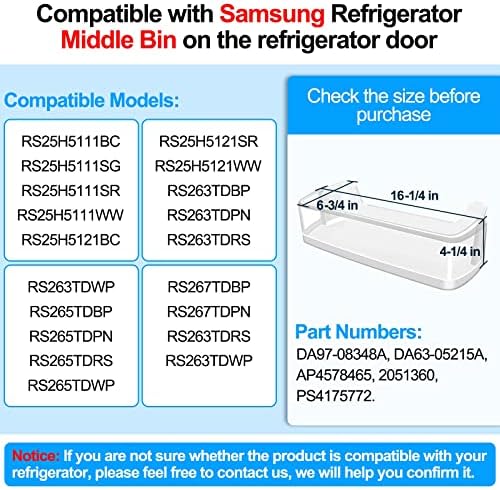 [2 PACK] Upgraded DA97-08348A Refrigerator Door Shelf Bin Replacement
