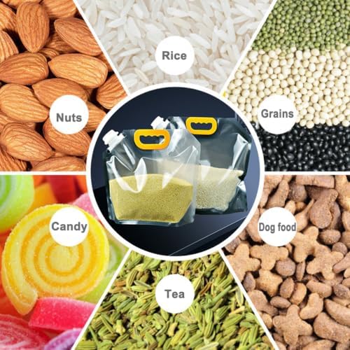 5PCS Airtight Grain Storage Bags with Handle, Reusable Rice Food