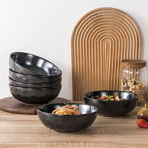vicrays Ceramic Pasta Bowls Set, 32 Ounce Soup Bowls, Large Salad