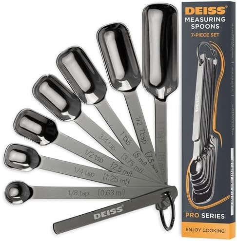 Deiss PRO Heavy Duty Stainless Steel Measuring Spoons for Cooking