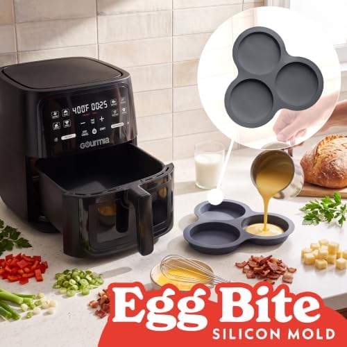 Gourmia Silicone Air Fryer Liners - 3 Piece Set with Egg Bite & Muffin
