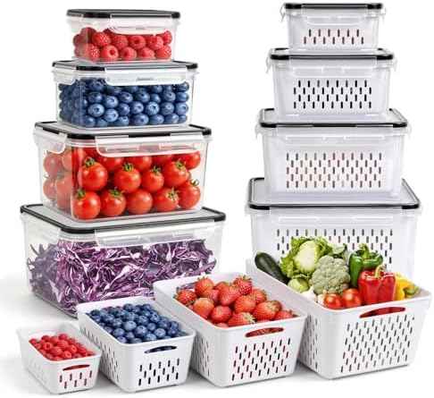 8 PCS Leakproof Fruit Storage Containers for Fridge