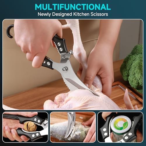 Heavy Duty Poultry Shears, Molybdenum-Vanadium Steel Kitchen Scissors