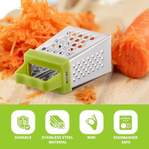 Garneck Mini Cheese Grater Set 3-Pack Stainless Steel Box Graters with