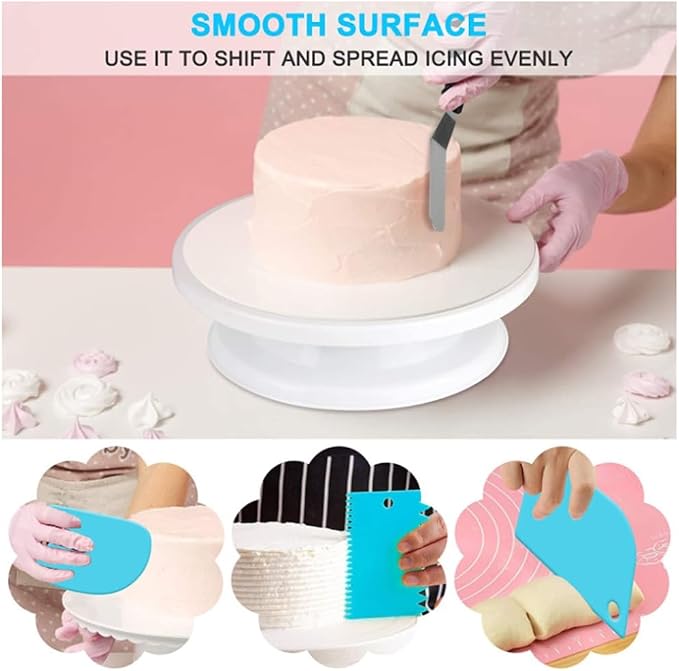 104 Piece Baking Tool Scraper Mounted Mouth Baking Tool Set Cake Turntable Set - Image 3