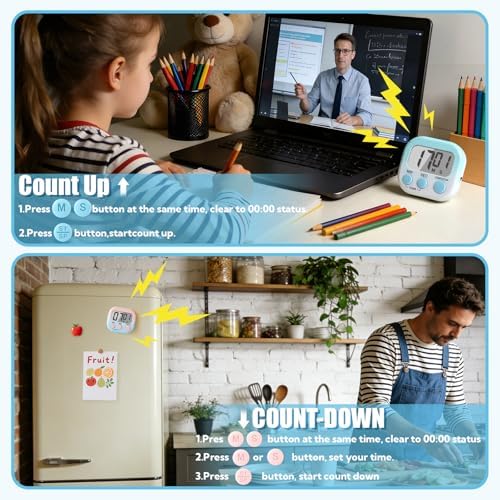24 Pcs Digital Kitchen Timers, Magnetic