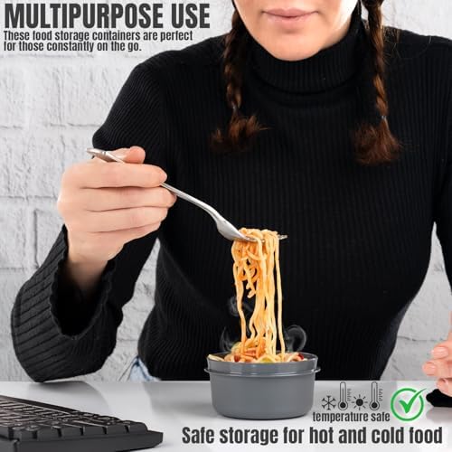 CHEDI Small Food Containers with Lids, Round 9 oz 8-Pack(16-Piece)