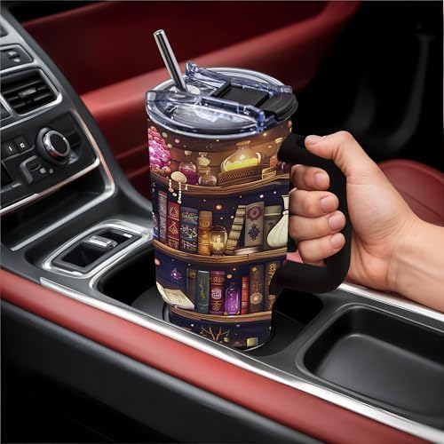 Book Lovers Gifts for Women, 40oz Tumbler with Handle & Straw