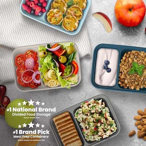 Bentgo Prep 2-Compartment Snack Containers, 20 Piece, PFAS & BPA-Free